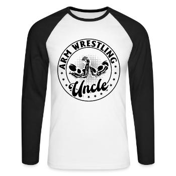 Bras de fer Oncle Bras de fer Oncle Bras de fer - T-shirt baseball manches longues Homme - blanc/noir - Devant - Nik (191cm)