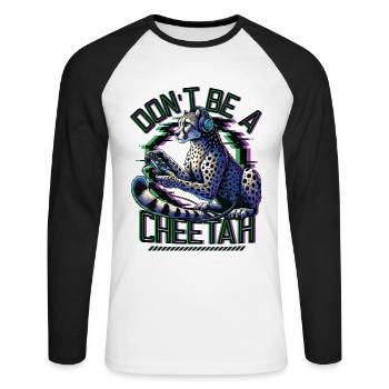 Video Gaming Cheetaah Esport Gaming Nerd Gamer - Unisex Baseballshirt langarm - Weiß/Schwarz - Vorne - Nik (191cm)