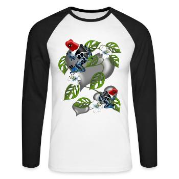 Poison dart frog - Unisex Long Sleeve Baseball T-Shirt - white/black - Front - Nik (191cm)