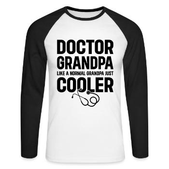 Doctor Grandpa Like A Normal Grandpa Just Cooler - - Unisex Long Sleeve Baseball T-Shirt - white/black - Front - Nik (191cm)