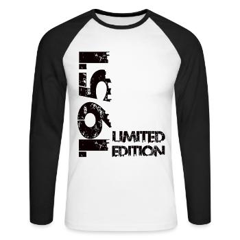 Édition limitée 1951 - T-shirt baseball manches longues Homme - blanc/noir - Devant - Nik (191cm)