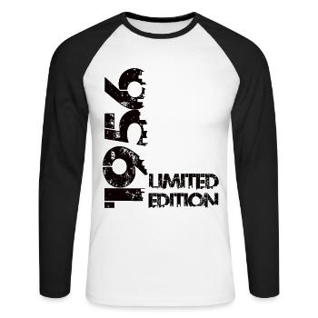 Édition limitée 1956 - T-shirt baseball manches longues Homme - blanc/noir - Devant - Nik (191cm)