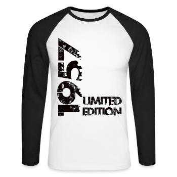 Édition limitée 1957 - T-shirt baseball manches longues Homme - blanc/noir - Devant - Nik (191cm)