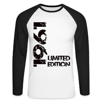 Édition limitée 1961 - T-shirt baseball manches longues Homme - blanc/noir - Devant - Nik (191cm)