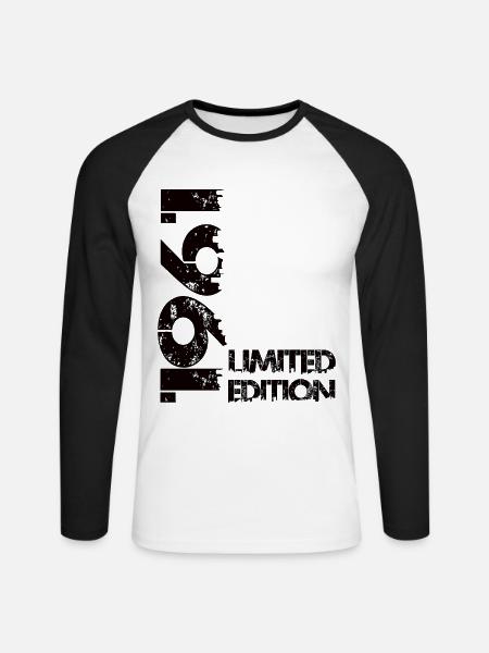 Édition limitée 1961 - T-shirt baseball manches longues Homme - blanc/noir