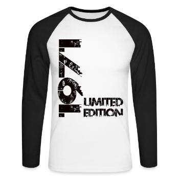 Édition limitée 1971 - T-shirt baseball manches longues Homme - blanc/noir - Devant - Nik (191cm)