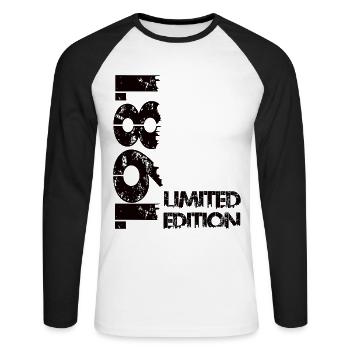 Édition limitée 1981 - T-shirt baseball manches longues Homme - blanc/noir - Devant - Nik (191cm)