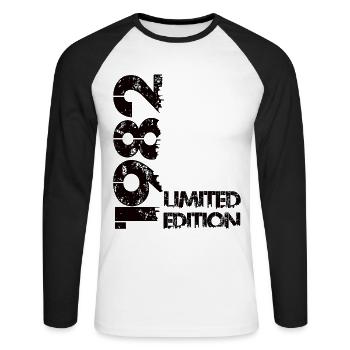 Édition limitée 1982 - T-shirt baseball manches longues Homme - blanc/noir - Devant - Nik (191cm)