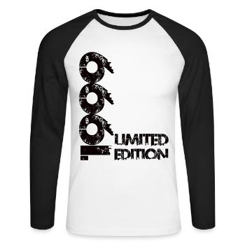 Edition Limitée 1999 - T-shirt baseball manches longues Homme - blanc/noir - Devant - Nik (191cm)