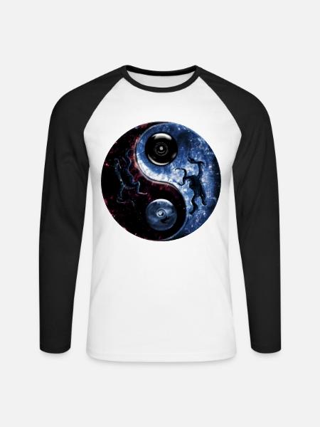 Yin Yang - Unisex Long Sleeve Baseball T-Shirt - white/black