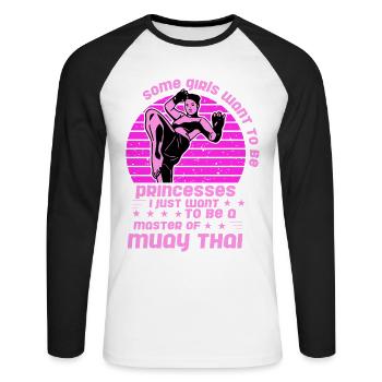 Certaines filles veulent être des princesses, je veux juste être - T-shirt baseball manches longues Homme - blanc/noir - Devant - Nik (191cm)