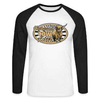 Highland Cow Lover Highland Cow Breeder Highland - Unisex Long Sleeve Baseball T-Shirt - white/black - Front - Nik (191cm)