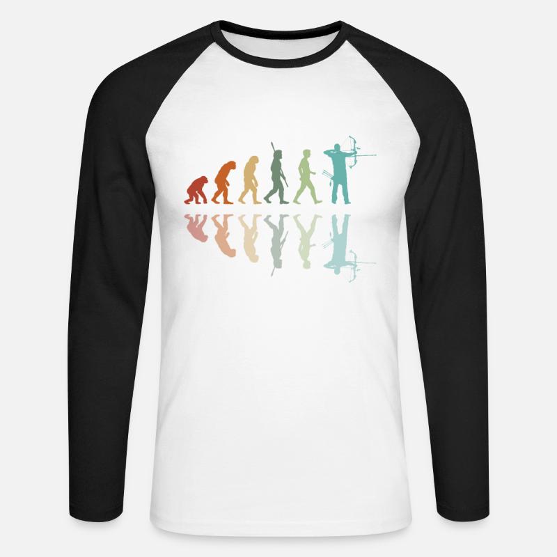 Archery Evolution - Unisex Long Sleeve Baseball T-Shirt - white/black