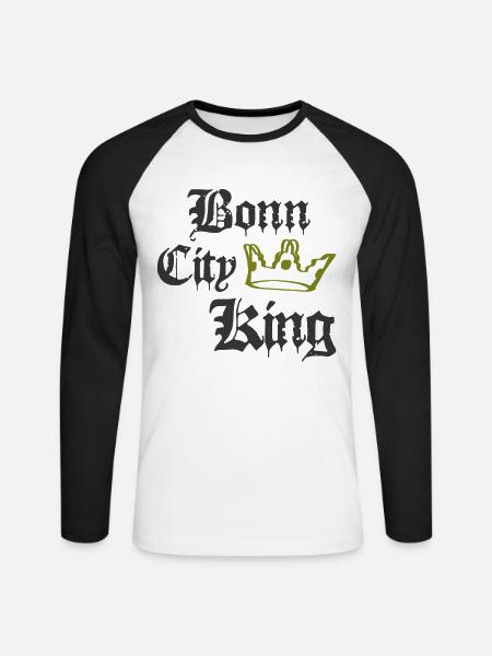 Bonn City King - Unisex Baseballshirt langarm - Weiß/Schwarz