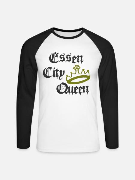 Essen City Queen - Unisex Baseballshirt langarm - Weiß/Schwarz