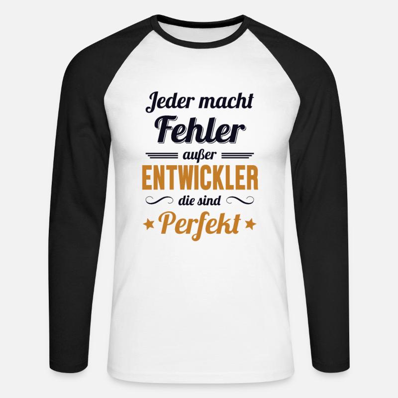 Entwickler Sind Perfekt Developer Coder - Unisex Baseballshirt langarm - Weiß/Schwarz