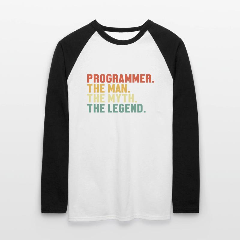 Programmer Man Myth Legend Developer Coder Unisex Baseballshirt langarm