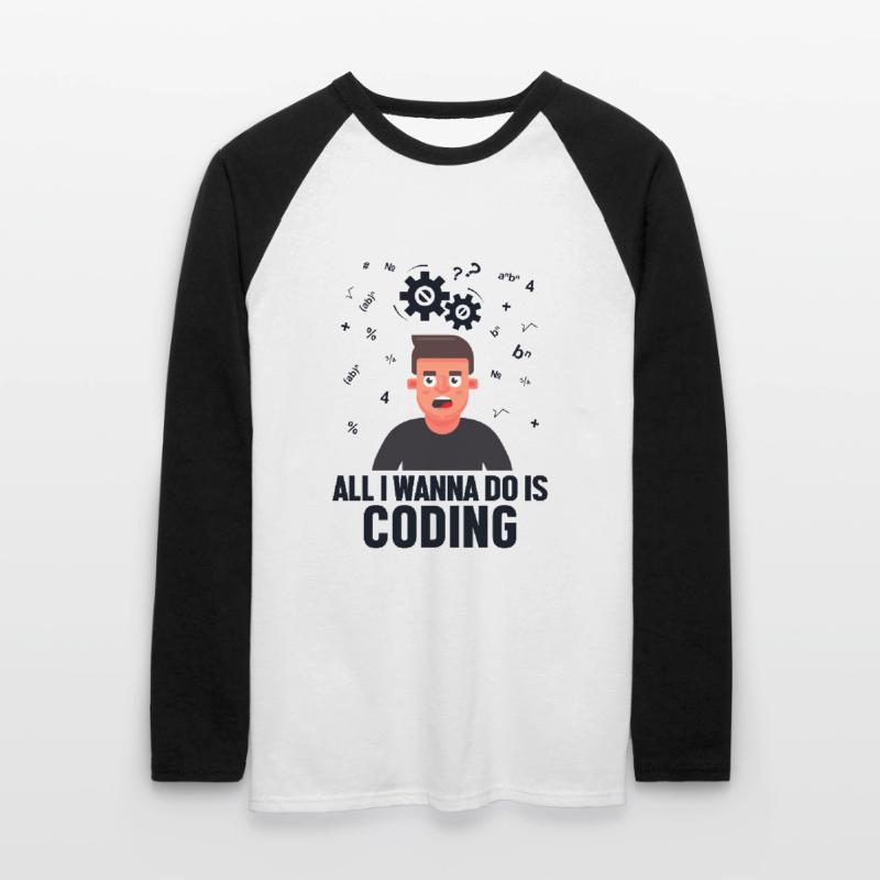All I Wanna Do is Coding Developer Coder Unisex Baseballshirt langarm