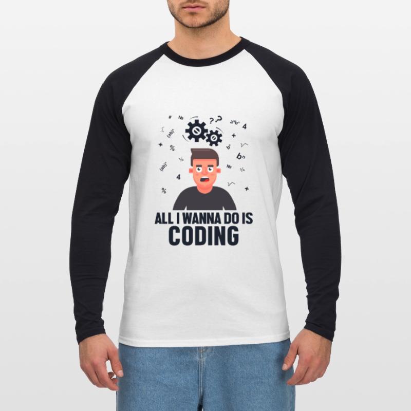 All I Wanna Do is Coding Developer Coder Unisex Baseballshirt langarm