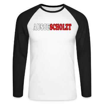 Ausgescholzt - stoppt die Ampel - Unisex Baseballshirt langarm - Weiß/Schwarz - Vorne - Nik (191cm)