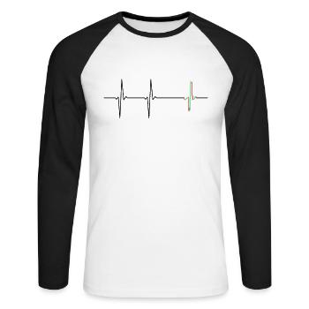 Trading ECG Trader Charting Technique Candlesticks - Unisex Long Sleeve Baseball T-Shirt - white/black - Front - Nik (191cm)