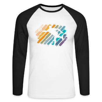Retro Paddleball Paddle Tennis Padel Tennis Padel - Unisex Long Sleeve Baseball T-Shirt - white/black - Front - Nik (191cm)