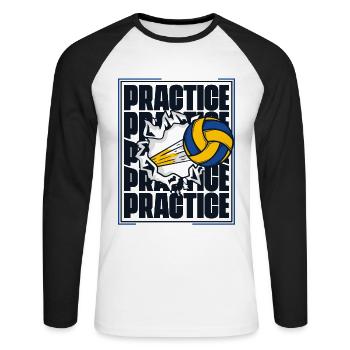 Joueur de volley-ball d’entraînement Volley-ball Freak - T-shirt baseball manches longues Homme - blanc/noir - Devant - Nik (191cm)
