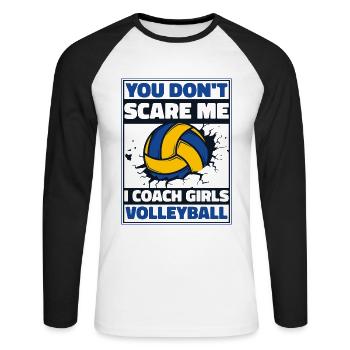 I Coach Girls Volleyball Volleyballspieler - Unisex Baseballshirt langarm - Weiß/Schwarz - Vorne - Nik (191cm)