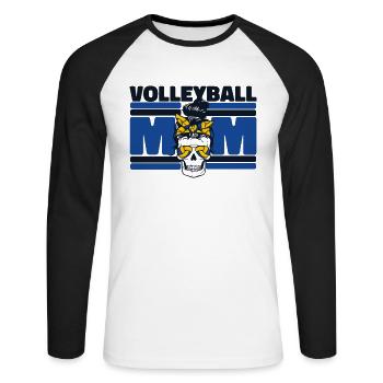 Volley-ball Maman Joueur de volley-ball Joueur de volley-ball - T-shirt baseball manches longues Homme - blanc/noir - Devant - Nik (191cm)
