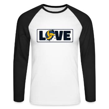 Volley-ball Amour Joueur de volley-ball Joueur de volley-ball - T-shirt baseball manches longues Homme - blanc/noir - Devant - Nik (191cm)