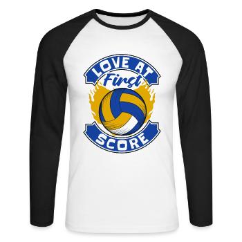 Love At First Score Volleyball Player Volleyball - Unisex Long Sleeve Baseball T-Shirt - white/black - Front - Nik (191cm)