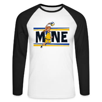Mine Joueur De Volley-ball Volley-ball Freak Volley-ball - T-shirt baseball manches longues Homme - blanc/noir - Devant - Nik (191cm)