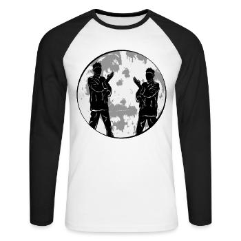 Wing Chun Kung Fu - T-shirt baseball manches longues Homme - blanc/noir - Devant - Nik (191cm)