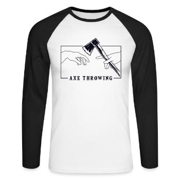 Michelangelo Création du jeu de lancer de hache Adam - T-shirt baseball manches longues Homme - blanc/noir - Devant - Nik (191cm)