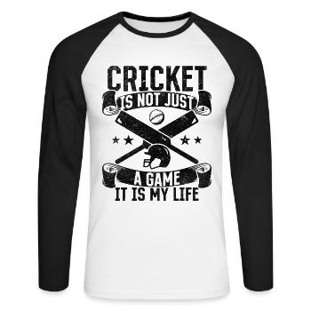 Cricket Is Not Just A Game It Is My Life - Cricket - Unisex Baseballshirt langarm - Weiß/Schwarz - Vorne - Nik (191cm)