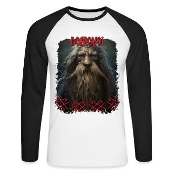 Mythologie slave Festival païen Domovoï - T-shirt baseball manches longues Homme - blanc/noir - Devant - Nik (191cm)