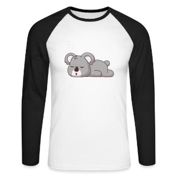 Chemise de nuit officielle Pyjama Sleepyhead - T-shirt baseball manches longues Homme - blanc/noir - Devant - Nik (191cm)