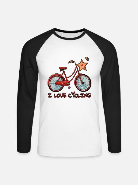 I love cycling - Unisex Long Sleeve Baseball T-Shirt - white/black