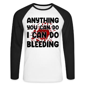 Tout ce que vous pouvez faire, je peux le faire saigner - T-shirt baseball manches longues Homme - blanc/noir - Devant - Nik (191cm)