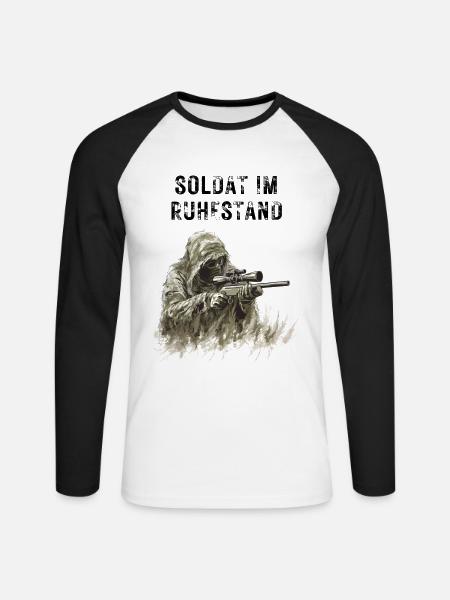 Retired soldier - Unisex Long Sleeve Baseball T-Shirt - white/black
