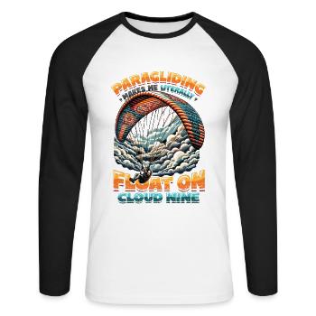 Skydiving Parachute Skydiving Paragliding - Unisex Long Sleeve Baseball T-Shirt - white/black - Front - Nik (191cm)