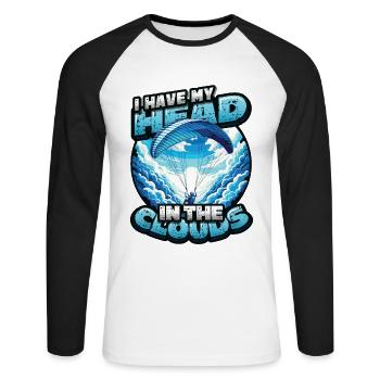Parachutisme Parachutisme Parapente - T-shirt baseball manches longues Homme - blanc/noir - Devant - Nik (191cm)