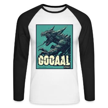 Tor! Kaiju Fußball Fan - Unisex Baseballshirt langarm - Weiß/Schwarz - Vorne - Nik (191cm)