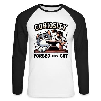 Blacksmith Metalworker Bladesmith Metal - Unisex Long Sleeve Baseball T-Shirt - white/black - Front - Nik (191cm)