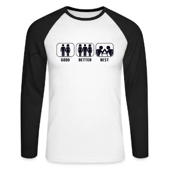 Bon Mieux Meilleur Bras De Fer Bras De Lutte À Main Bras - T-shirt baseball manches longues Homme - blanc/noir - Devant - Nik (191cm)