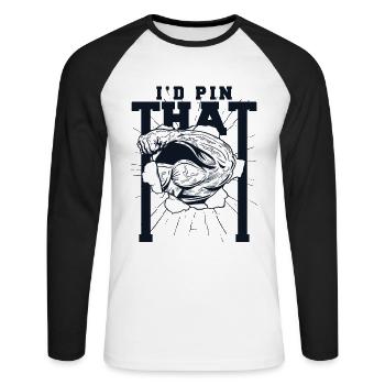 J’épinglerais ce bras d’entraîneur d’exercice de techniques - T-shirt baseball manches longues Homme - blanc/noir - Devant - Nik (191cm)