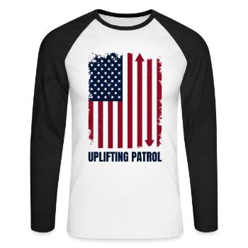 Elevator Technician Uplifting Patrol Engineer USA - Unisex Long Sleeve Baseball T-Shirt - white/black - Front - Nik (191cm)