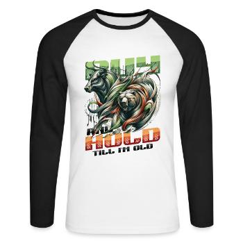 Financial Freedom Actions Investisseur Marché boursier - T-shirt baseball manches longues Homme - blanc/noir - Devant - Nik (191cm)