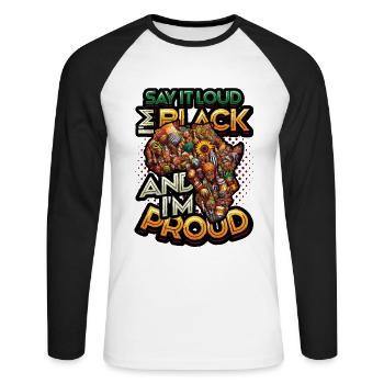 African American Black History - Unisex Long Sleeve Baseball T-Shirt - white/black - Front - Nik (191cm)