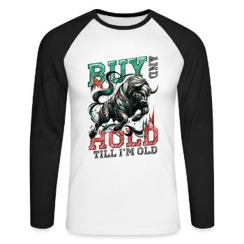 Financial Freedom Actions Investisseur Marché boursier - T-shirt baseball manches longues Homme - blanc/noir - Devant - Nik (191cm)